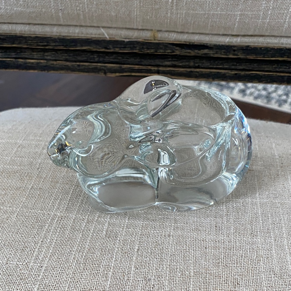 Indian Glass Clear Glass Rabbit Figurine